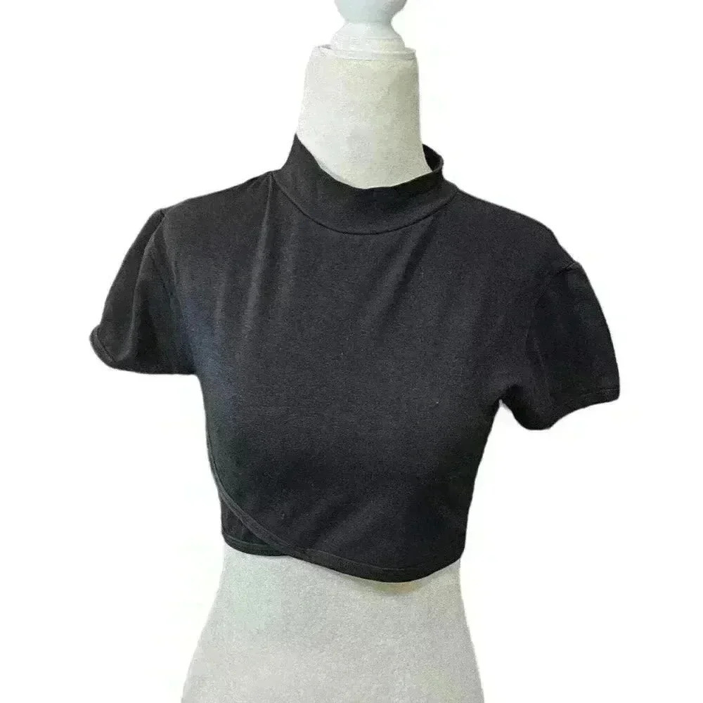Vintage Body Wrappers Women's XL Black Crop Top